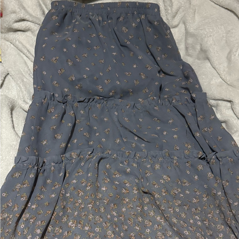 Longer Flowy Floral Skirt M Sienna Sky